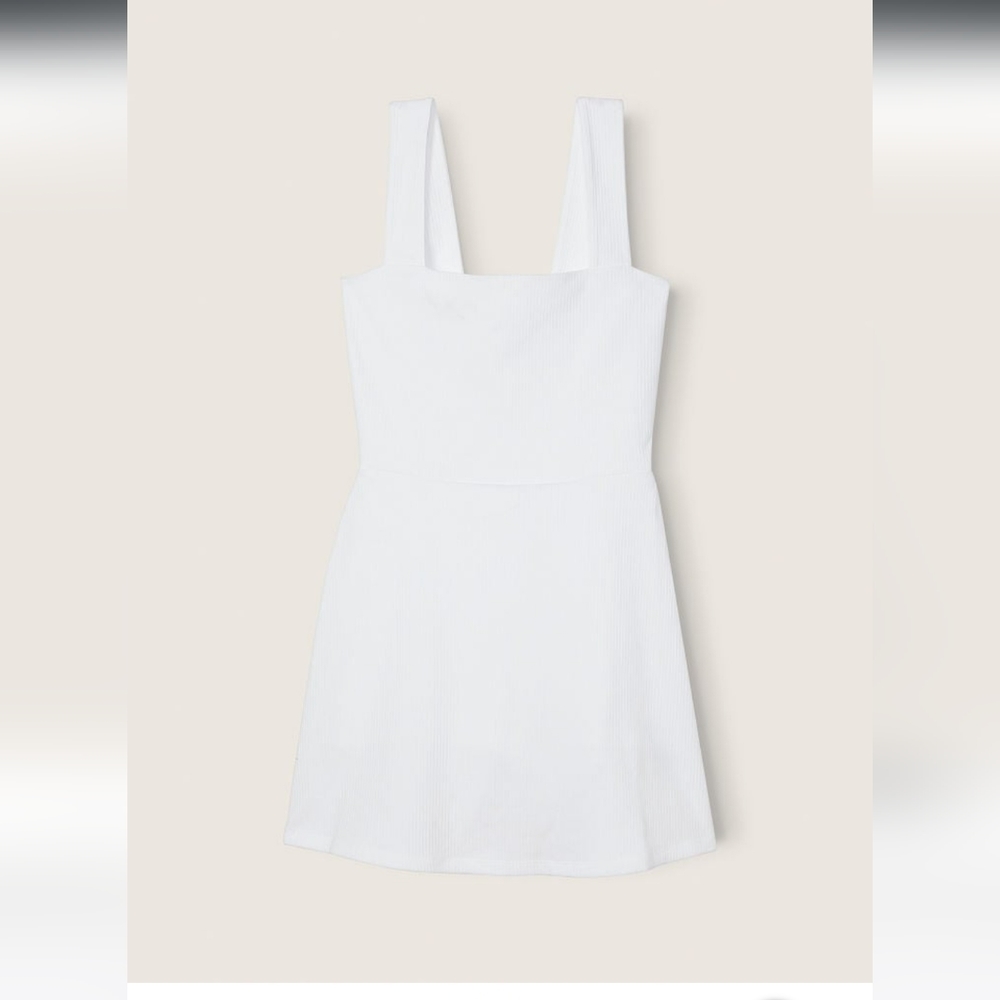 Pink Ribbed Square Neck Active Dress - Picture 2 of 10